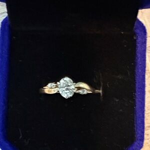 14k diamond solitaire engagement ring size 5 3/4